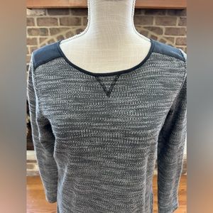 💗💕Loft Grey Black accented Sport Long Sleeve Mini Dress Size Medium Petite💕💗